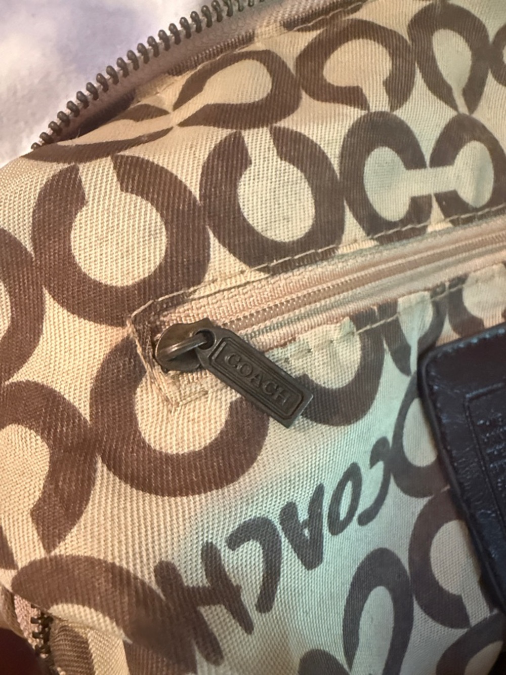 Coach Gold Signature Satchel with Brown Leather Trim - Picture 5 of 6